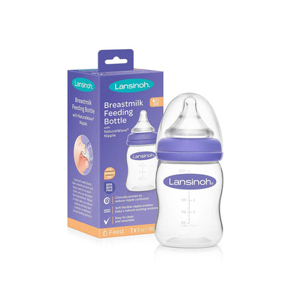 Lansinoh Biberón con Tetina Natural Wave, Transparente, 8 Oz, Paquete de 1 Count
