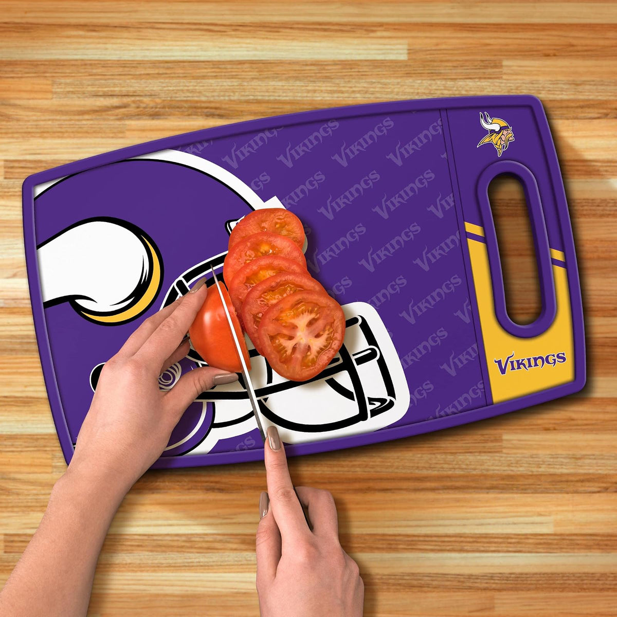 YouTheFan 1907422 NFL Minnesota Vikings Logo Series Cutting Board, Team Colors, Talla Única