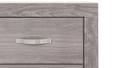 Tugow Buró con 2 Cajones Color Gris con Jaladeras de Metal - Madera MDF