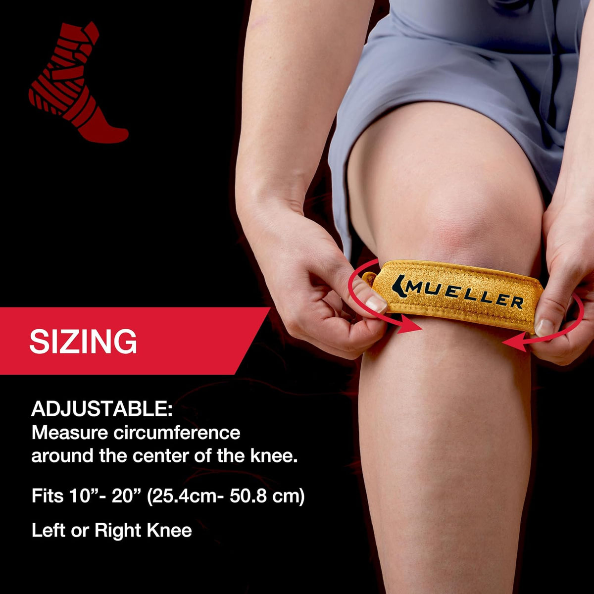 Mueller Jumper's Knee Strap, Gold, One Size