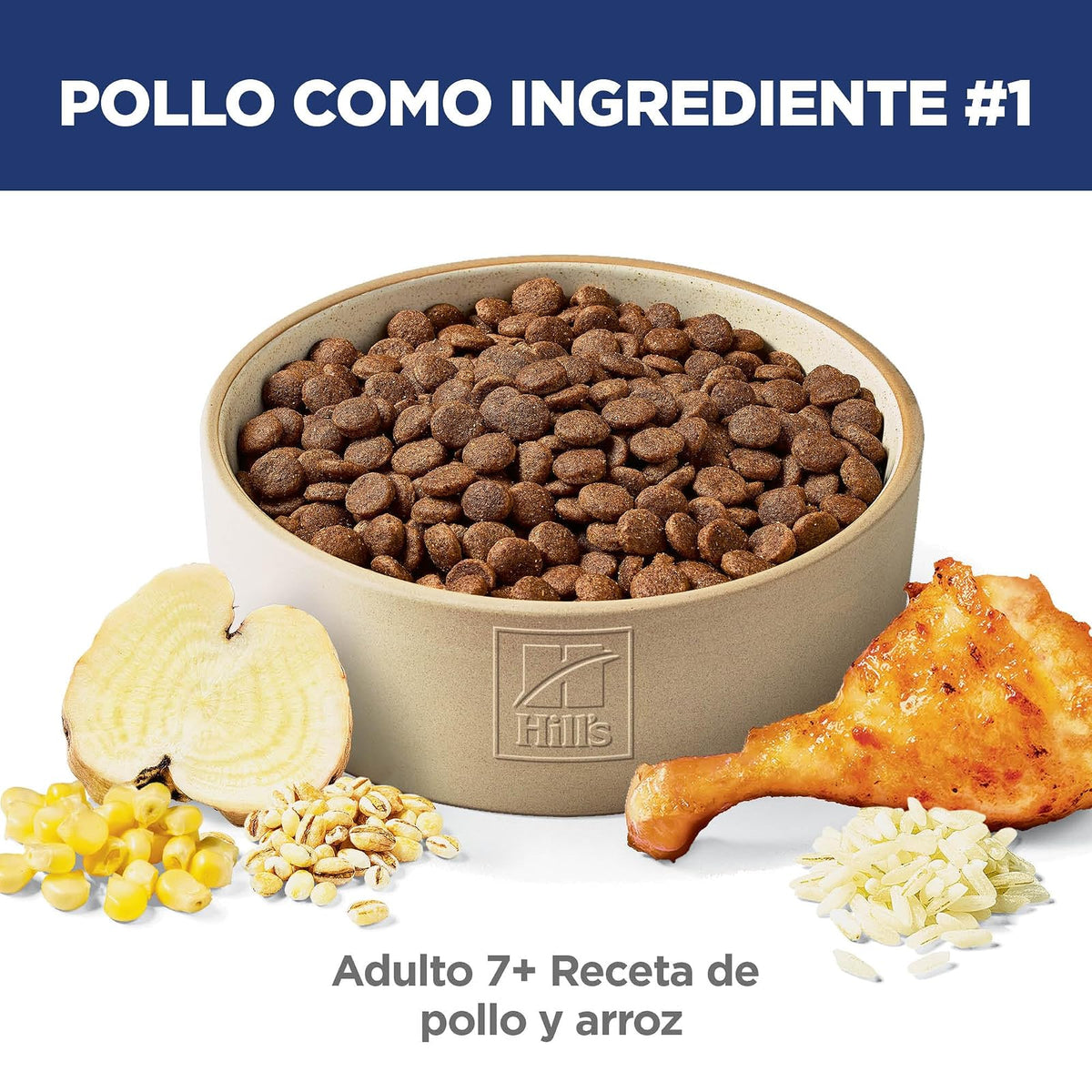 Hill's Science Diet Croquetas para Perro Senior 7+ Sabor Pollo 12Kg | Croquetas Hill's para perro, pollo real, soporte envejecimiento, salud de corazón y riñones, articulaciones sanas