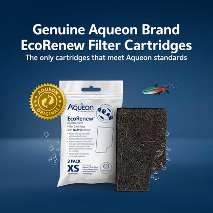 Aqueon - Cartucho de Filtro EcoRenew, extrachico, 3 Unidades