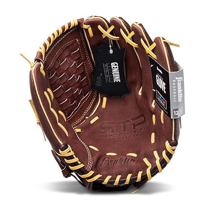Franklin Sports RTP Pro - Guante de béisbol para Adultos y jóvenes, Derecho, Color Camel