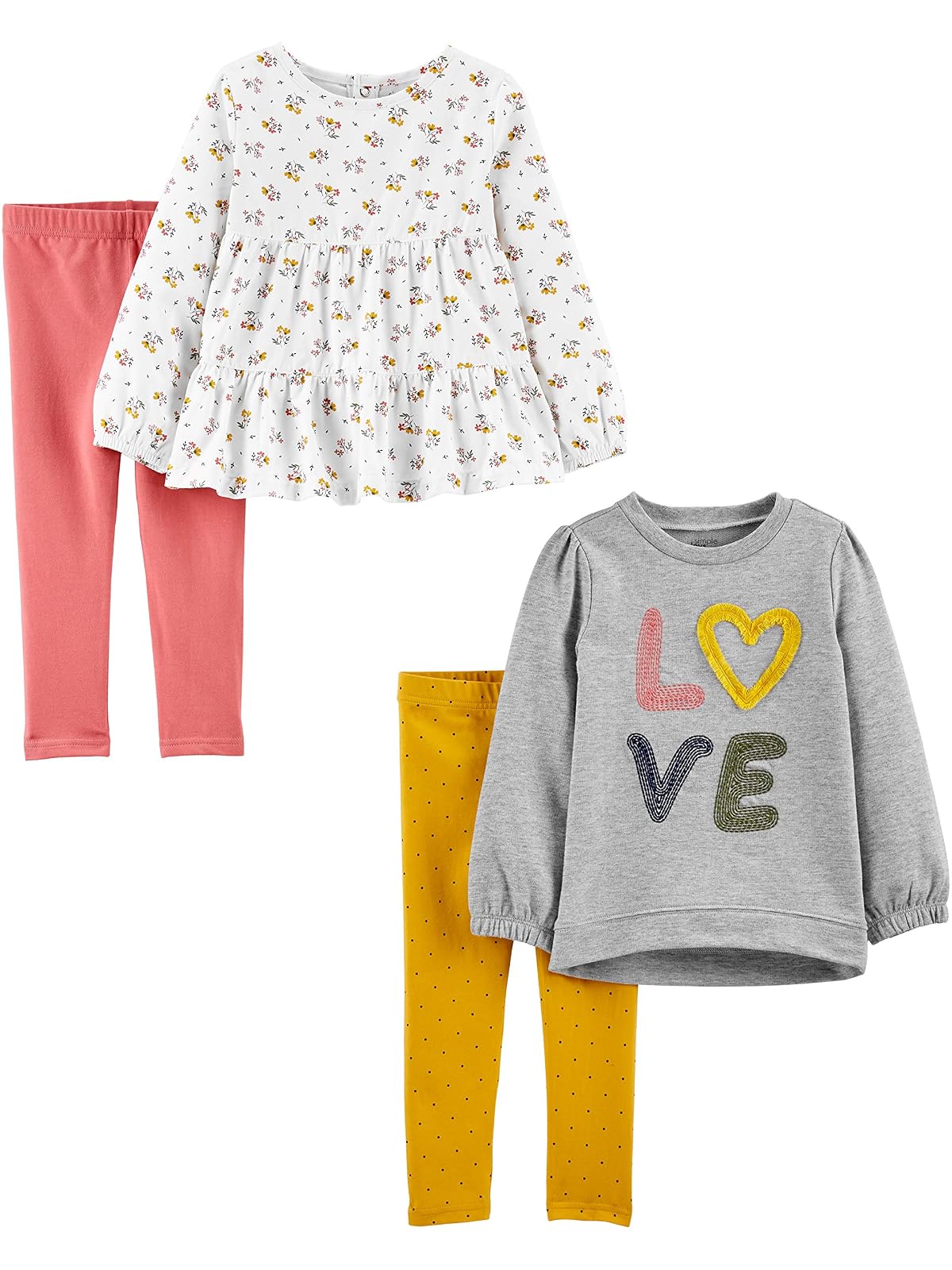 Simple Joys by Carter's Juego de Ropa de Juego de 4 Piezas. Juego de Pantalones para Niñas