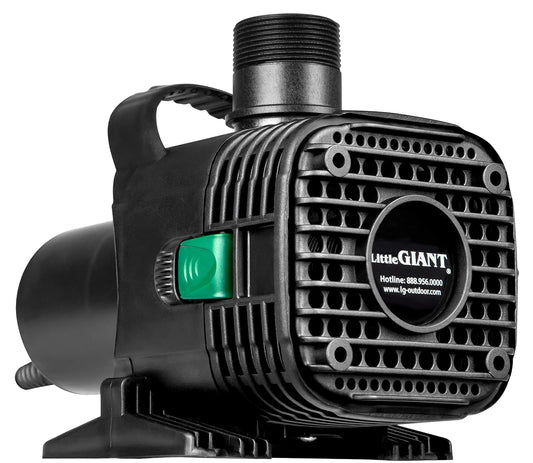 Little Giant 566724 1295GPH Bomba de rotor húmedo con cable de 20 pies para estanques de hasta 1200 galones, negro, F10-1200