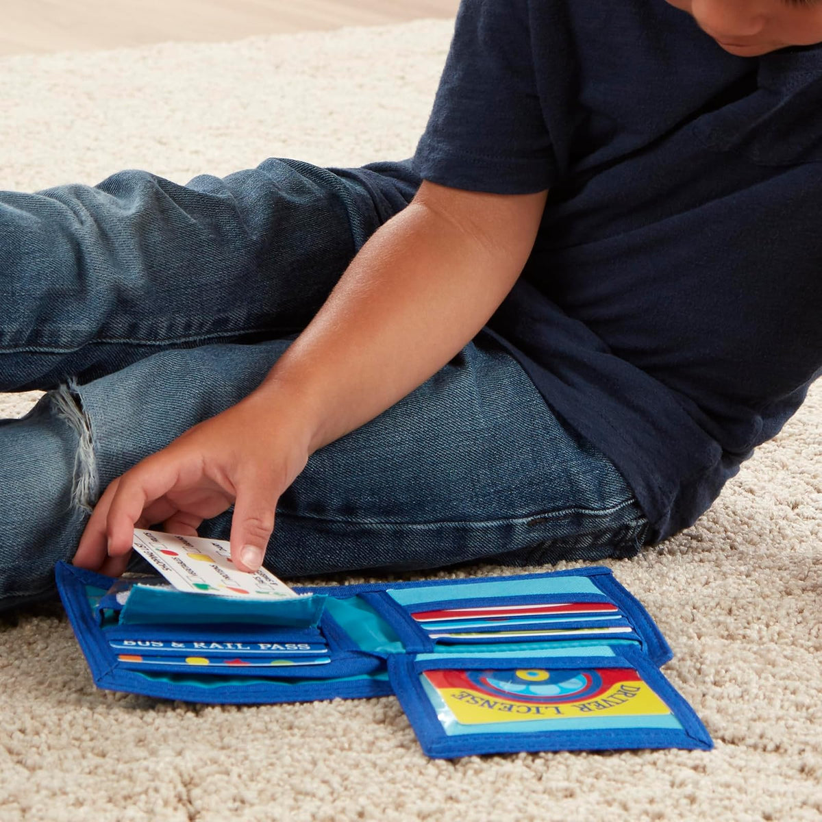 Melissa & Doug Billetera para Simular-Hacer-Gastos, Juguete de Simulación de Compras, más de 40 Piezas