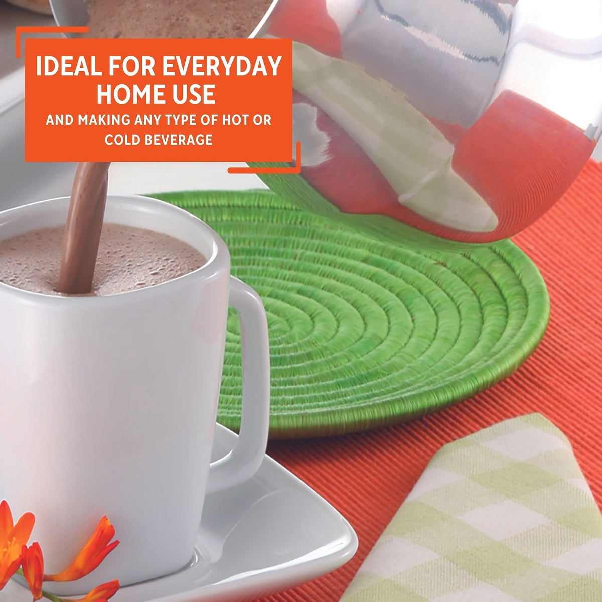 Imusa - Chocolatera de Aluminio, 2 Cuartos de galón, Color Plateado