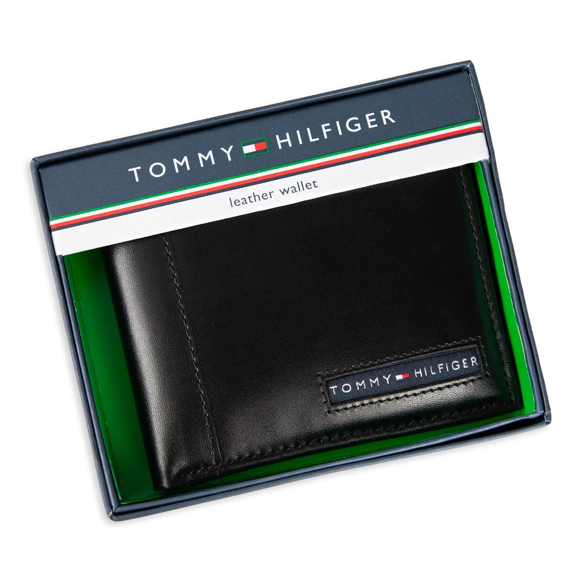 Tommy Hilfiger, Cartera multiusos de piel para hombre,