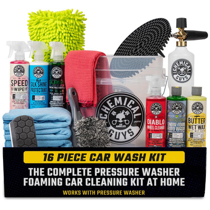 Chemical Guys Kit de Lavado de Auto con Pistola de Espuma y Cubeta - HOL169
