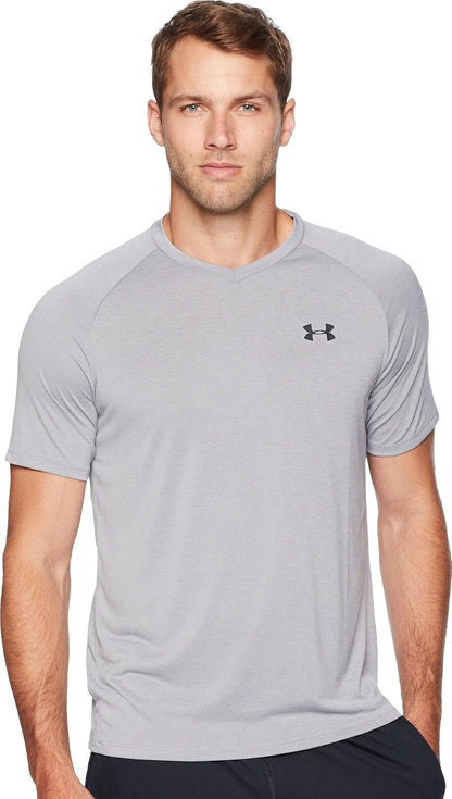Under Armour Playera de Entrenamiento Cuello V para Hombre - 3XL - Gris (Acero (035) - Negro)