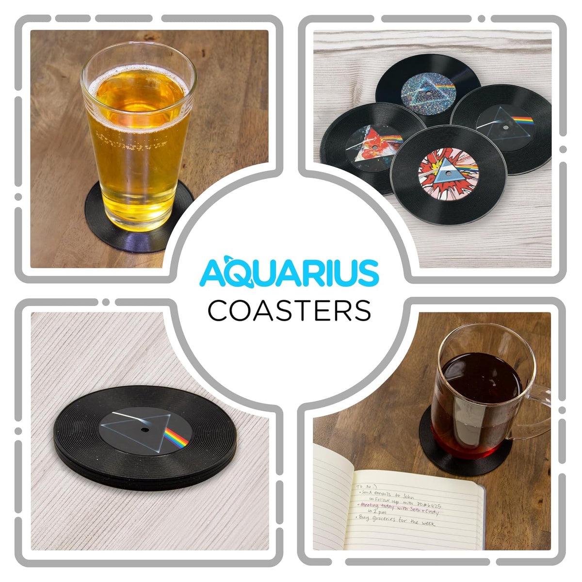 Aquarius SP1005 Pink Floyd Posavasos de vinilo, mediano, multicolor