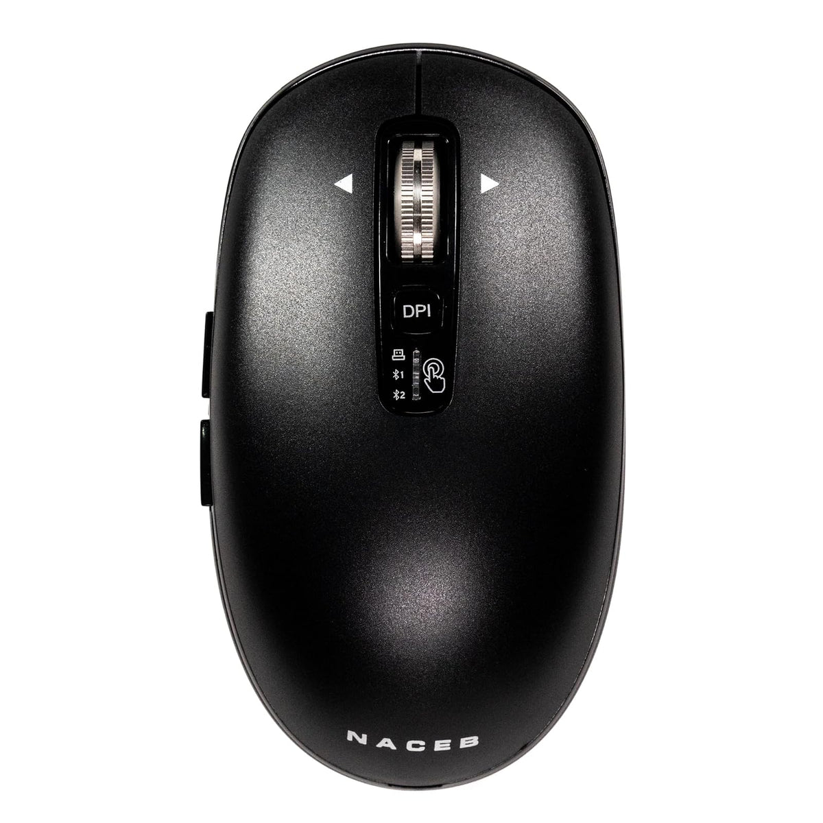 Naceb Technology - Mouse Inalámbrico Slim Negro NA-0131N - Botón dpi - Diseño Delgado, Portátil, Preciso y Elegante - Pila AA Incluida