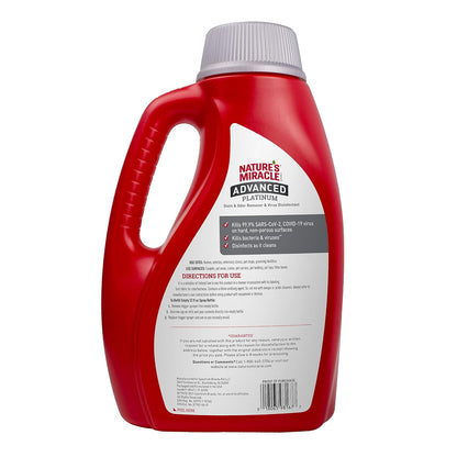 Nature's Miracle Advanced Platinum Removedor de Manchas y Olores Desinfectante Virus 64 oz