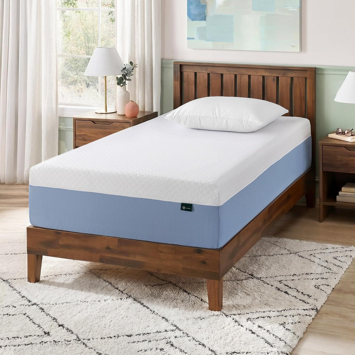 ZINUS - Colchón de Espuma viscoelástica Esencial de té Verde de 8 Pulgadas, Cama en una Caja, colchón asequible, Certificado CertiPUR-US,