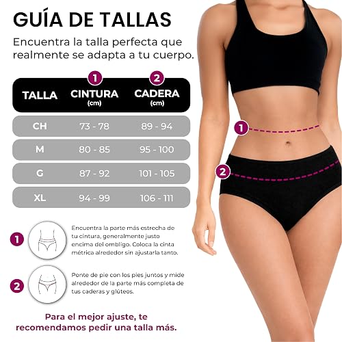 BODYcontrol Calzones de Mujer Algodón Corte Panty Pack, Panties Básicas Cómodas, Ropa Interior Mujer Lencería Dama Bragas Pantaletas Panties Stretch Suaves Confort Set Diario 2985