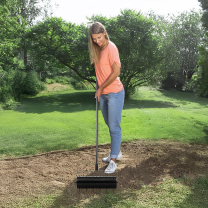 VEVOR Aireador de césped rodante, de 21 pulgadas, aireador manual de alta resistencia con mango desmontable y 33 puntas de hierro, herramienta de aireación de césped rodante para jardín, patio, suelos