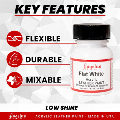 Angelus Pintura Acrílica Flat Blanca para Cuero 29.5 ml