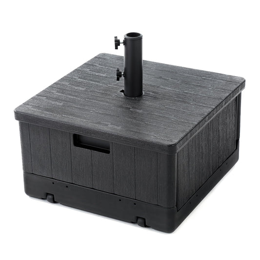 Home Zone Living - Base cuadrada de 120 libras y 21 pulgadas con ruedas rodantes y bolsa de peso de agua para patio, piscina, patio trasero, convertible como mesa o caja de plantación, soporta