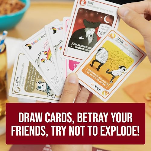 Exploding Kittens LLC Juego de Cartas para Adultos, Adolescentes y niños | A partir de 7 años - 2 a 5 jugadores - < 15 minutos Tiempo de juego - Juegos de mesa - Estrategia/Juego familiar