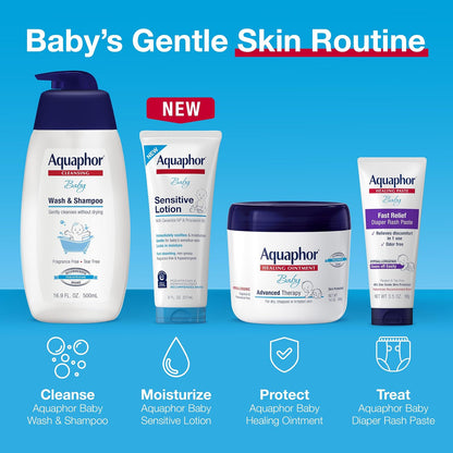 Aquaphor Baby Healing Ointment - For Chapped Skin, Diaper Rash and Minor Scratches - 7 oz. Tube