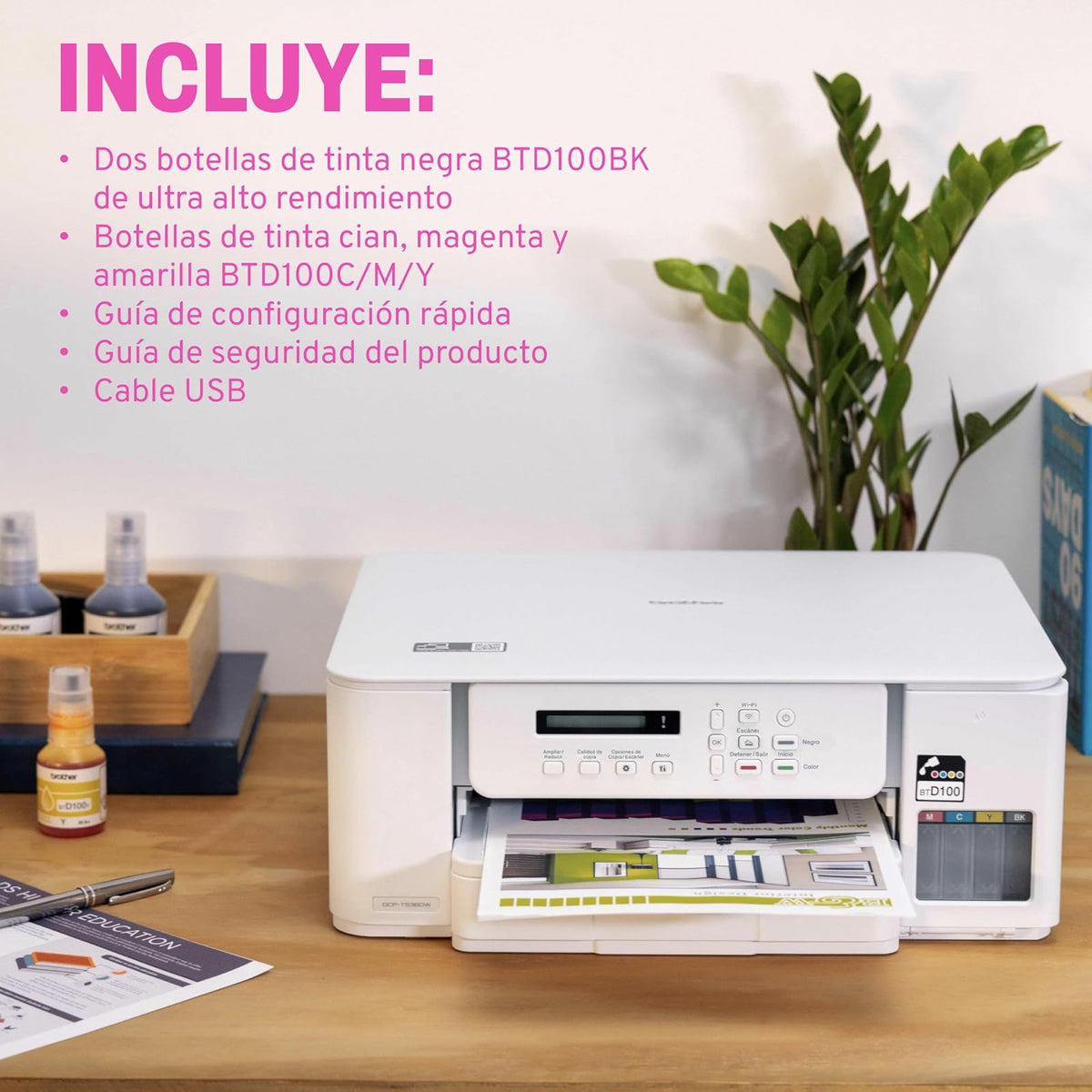 Brother Multifuncional InkBenefit Tank DCP-T536DW, Inyección de Tinta,Wi-Fi | Tecnología InkBenefit Tank, Impresión Dúplex, Conectividad Wi-Fi, Impresión en Negro y Color, Inyección de Tinta, 3 en 1