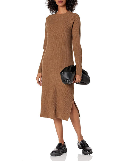 The Drop Mujer Renata Vestido Midi Acanalado Slounge