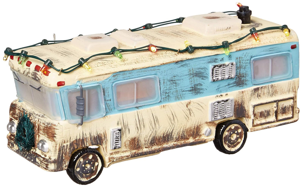 Department 56 Departamento 56 National Lampoon día Festivo de Navidad del Primo Eddie RV 4056686 Snow Village Christmas Vacation The Griswold Holiday Garage Iluminado Edificio, Multicolor