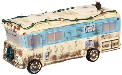 Department 56 Departamento 56 National Lampoon día Festivo de Navidad del Primo Eddie RV 4056686 Snow Village Christmas Vacation The Griswold Holiday Garage Iluminado Edificio, Multicolor