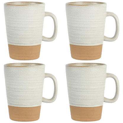 Gibson Elite Northrock Juego de Vajilla de Gres, Servicio para 4, 12 Piezas - Tazas de crema de arena - 17oz. Mug (4-Pack)