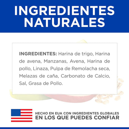Hill's Science Diet Premios para Perro con Manzana Y Avena 230G | Premios Hill's para perro, digestión saludable, sistema inmunológico fuerte, omega-6 y vitamina E