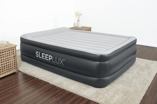 SLEEPLUX Colchón de Aire Inflable Duradero con Bomba integrada, Almohada y Cargador USB, 22 Pulgadas de Alto tamaño Queen