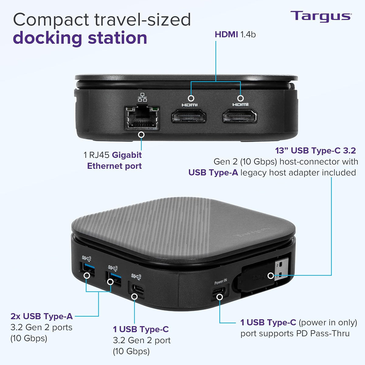 Targus Docking Station DOCK116GLZ HD Universal Display Link Color Negro