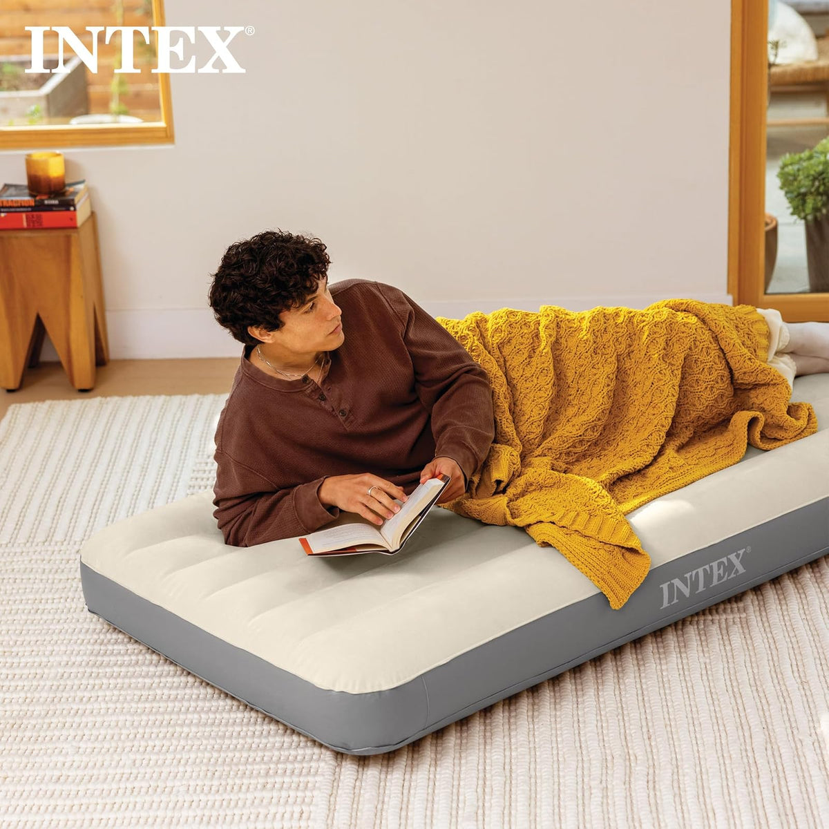 Intex Dura-Beam Colchón Individual Inflable, Serie estándar, Simple y Alta