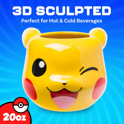 Silver Buffalo Pokemon Pikachu Wink - Taza esculpida 3D
