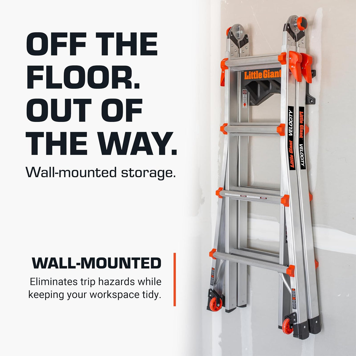 Little Giant Ladders, soporte para escalera, accesorio para escalera, plástico, negro/naranja, (15097)