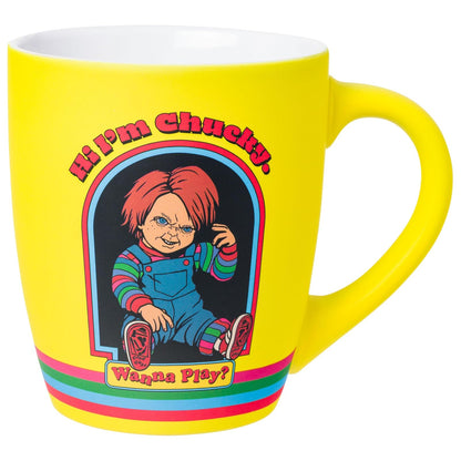 Silver Buffalo Beetlejuice Sandworm Taza de Cerámica, 567 g - 25 Ounces - Amarillo - Multi