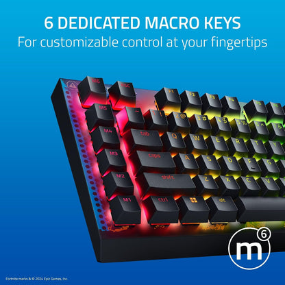 Razer V4 X Teclado mecánico para Juegos: interruptores Amarillos lineales y silenciosos, 6 Teclas Macro - Chroma RGB - Teclas ABS Dobles - Teclas de Rodillo y Medios Snap Tap - Edición