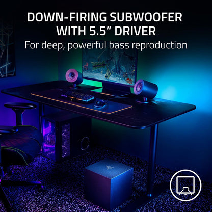 Razer Nommo V2 - Altavoces Gamer de Rango Completo 2.1 para PC Subwoofer con Cable