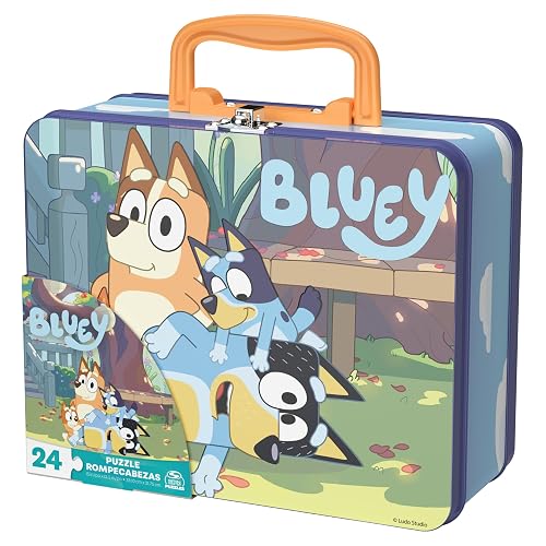 Cardinal Bluey, Rompecabezas de 24 Piezas en Estuche de almacenaje con Forma de Fiambrera, Juguetes para niños y niñas de Bluey, Rompecabezas para niños a Partir de 4 años