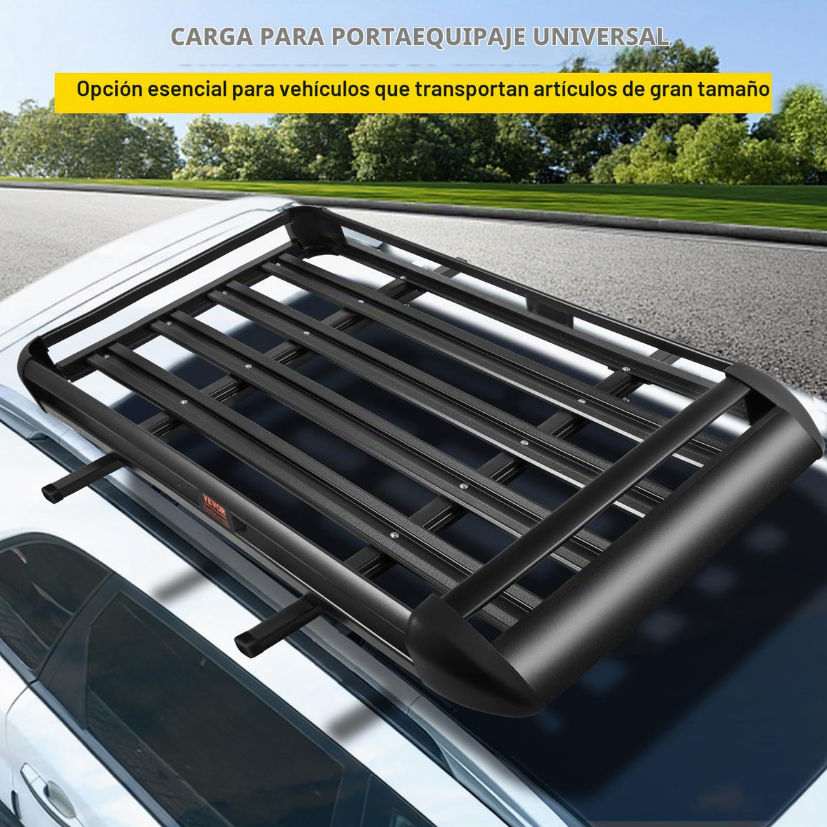 VEVOR - Cesta de Techo Universal de 50,4 x 36,4 Pulgadas, portaequipajes de Techo de Aluminio con Barras XL-B para Equipaje de Automóvil, SUV, Viajes