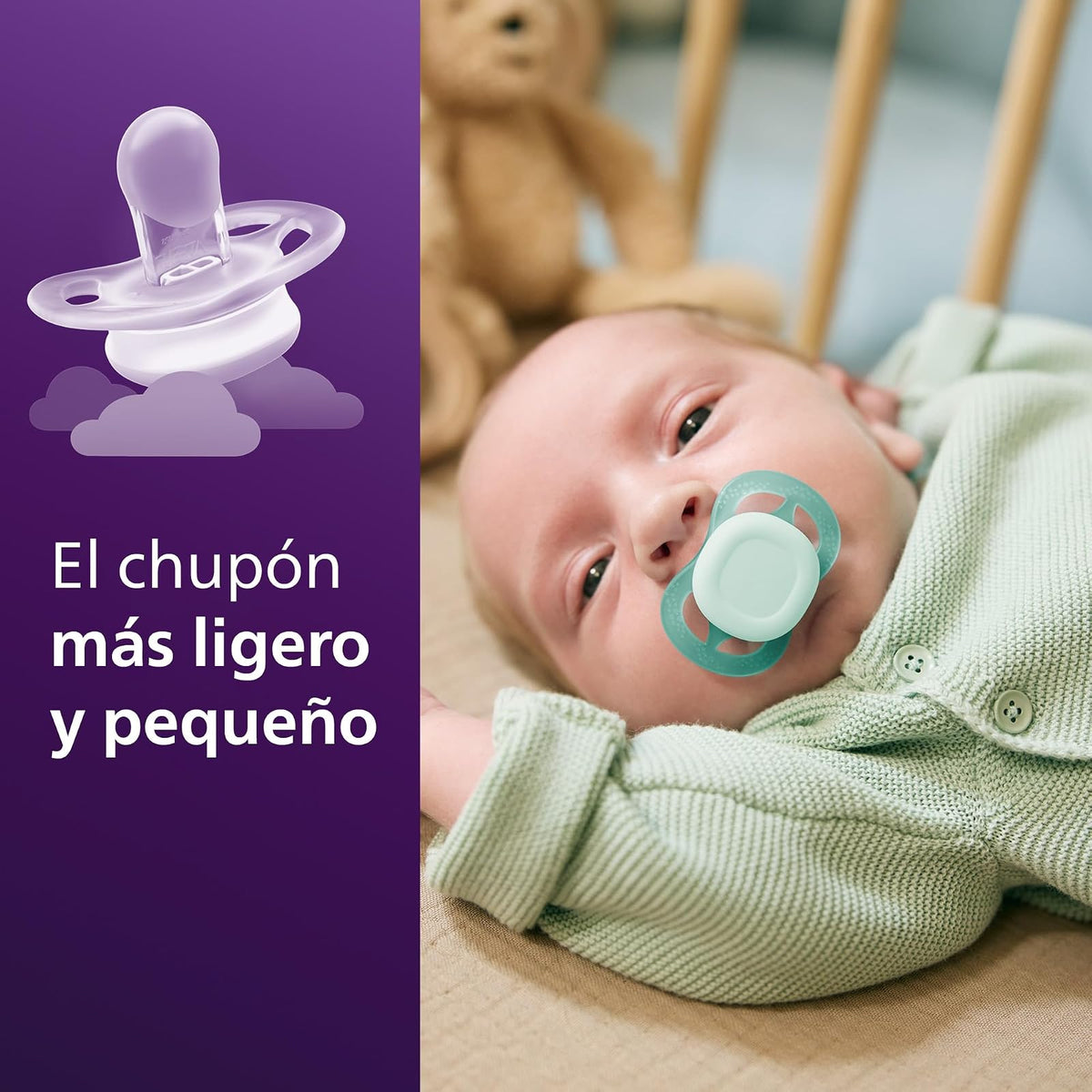 Philips Avent Chupón Ultra Start | Ortodóntico Libre BPA|con Caja Esterilizadora|Turquesa/Azul |0-2 m|2 pzs|SCF075/12