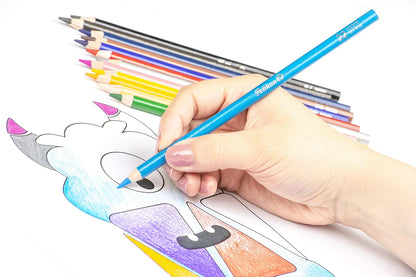 Pelikan Lápices de Colores Redondos con 24 Piezas, Colores Surtidos, Mina de 4mm y Caja de Cartón