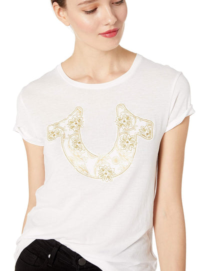 True Religion Floral U Crew Camiseta Mujer