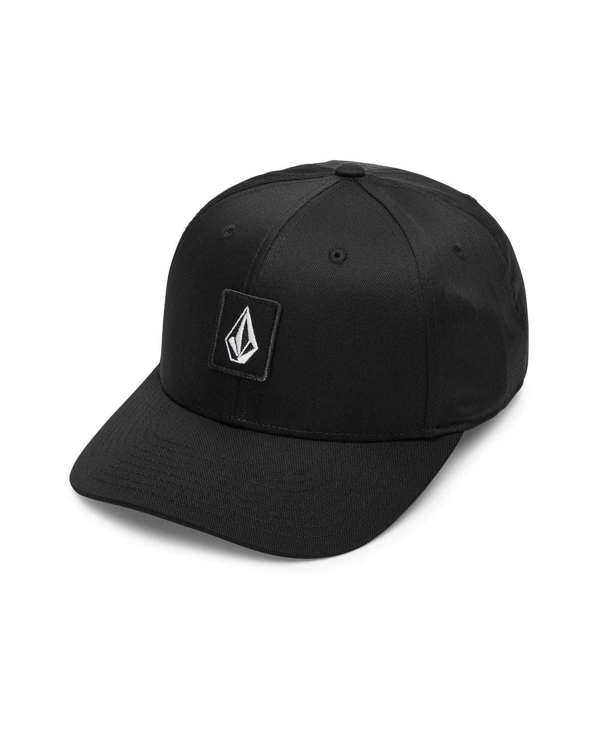 Volcom Snapback Hat – Adjustable Flat Brim Cap with Logo Embroidery Gorra de béisbol Hombre - Talla Única - Negro (Square Black)