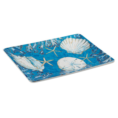Certificado International Playa Shells - Plato rectangular, dorado grande
