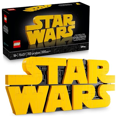 LEGO Star Wars Logotipo de Star Wars para Construir Letrero, Modelo Construible, Decoración, Set para Construir y Exhibir Coleccionable, Regalo Creativo para Fans Adultos 75407