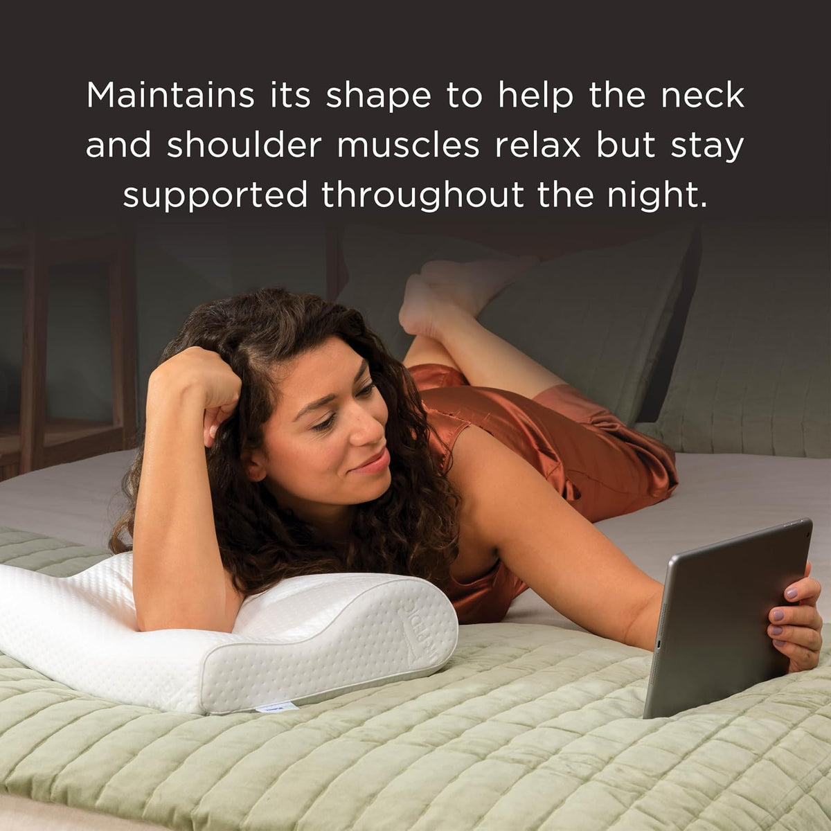 Tempur-Pedic TEMPUR-Ergo Neck Large Size Pillow, Firm Support, Adaptable Comfort & Relief Washable Cover, Assembled in The USA, 5 YR Warranty
