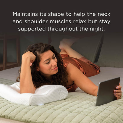 Tempur-Pedic TEMPUR-Ergo Neck Large Size Pillow, Firm Support, Adaptable Comfort & Relief Washable Cover, Assembled in The USA, 5 YR Warranty
