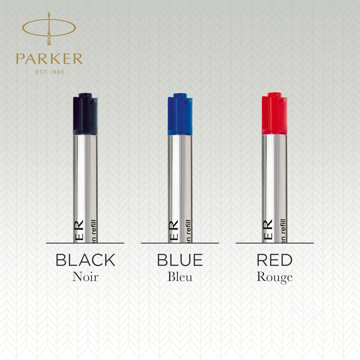 Parker QUINKflow - Recambios de tinta para bolígrafo de punta media, color negro, 3 unidades