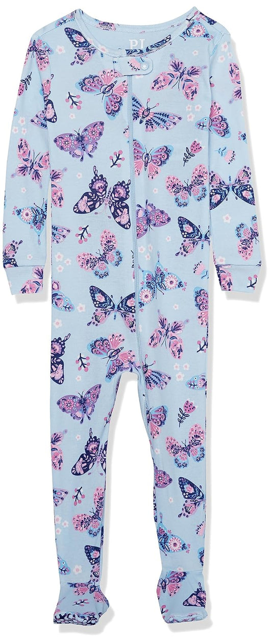 The Children's Place Pijama de una Pieza con pies y Cierre Frontal 100% algodón para niños pequeños Mamelucos para bebés y niños pequeños para bebés niñas